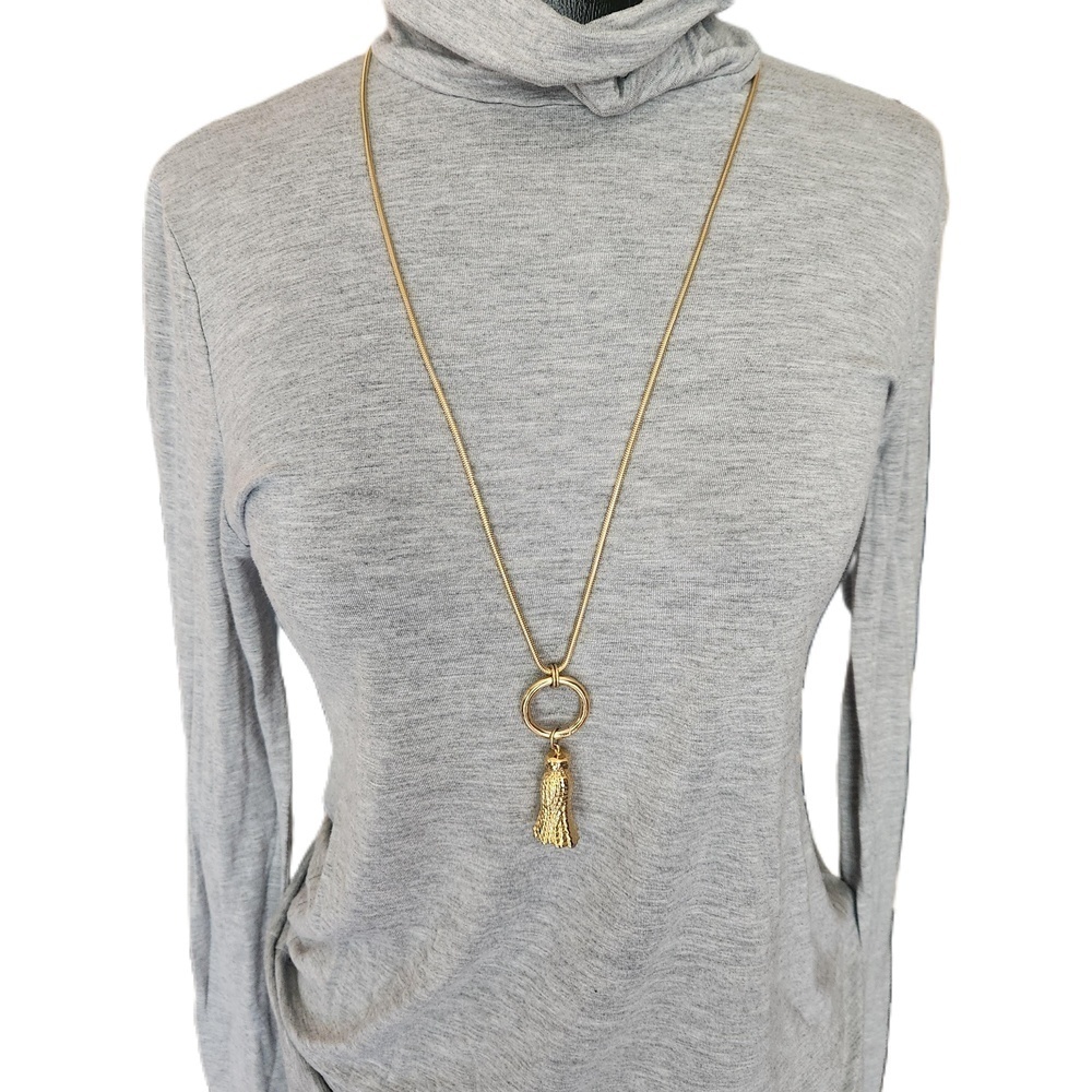 Anne Klein Goldtone Tassel Pendant Necklace OS
